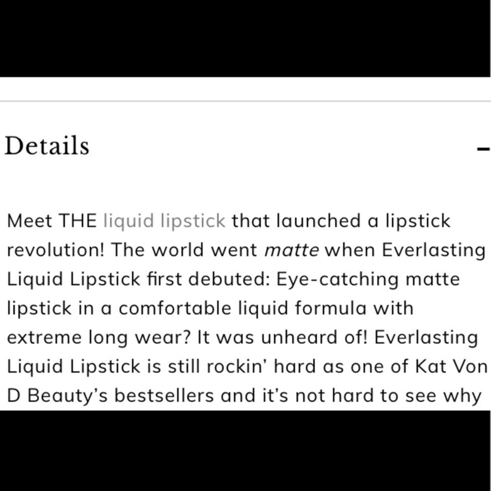 Kat Von D Everlasting Liquid Lipstick 👄 - Picture 9 of 10